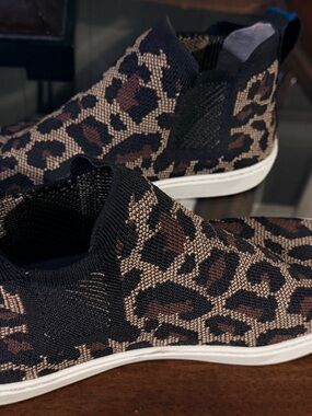 Rothy's Leopard Print Slip-On Sneakers in Black, Brown, Tan